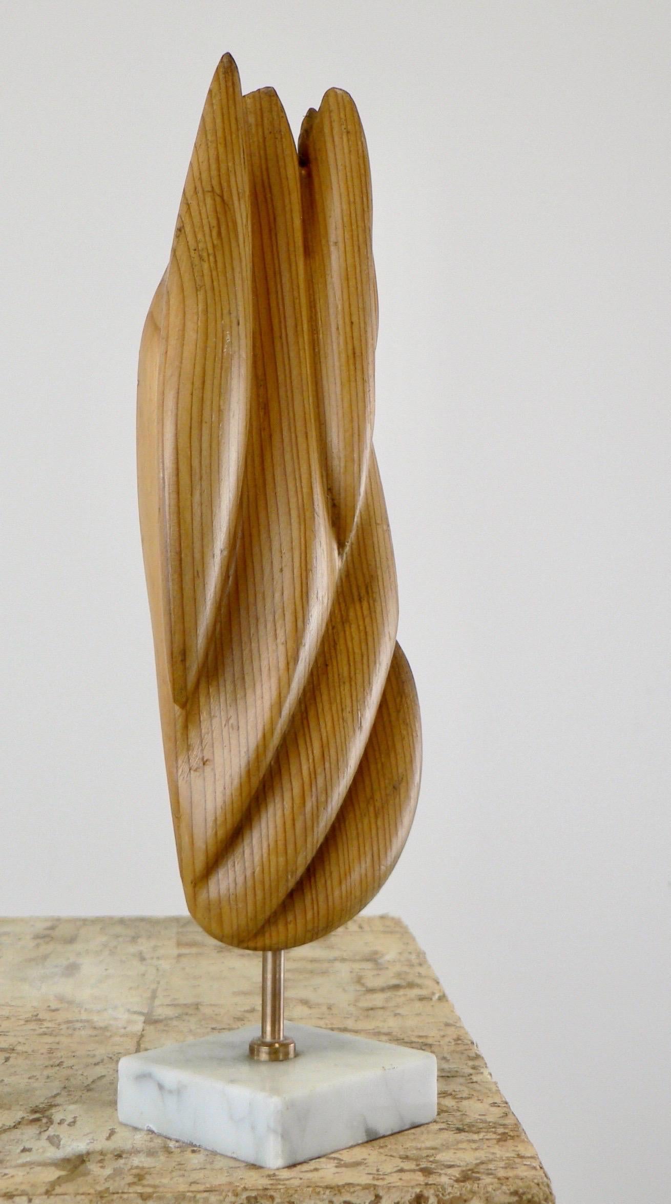 Mid-20th Century Abstract polyfaced sculpture hand carved pitch pine France 1960 For Sale