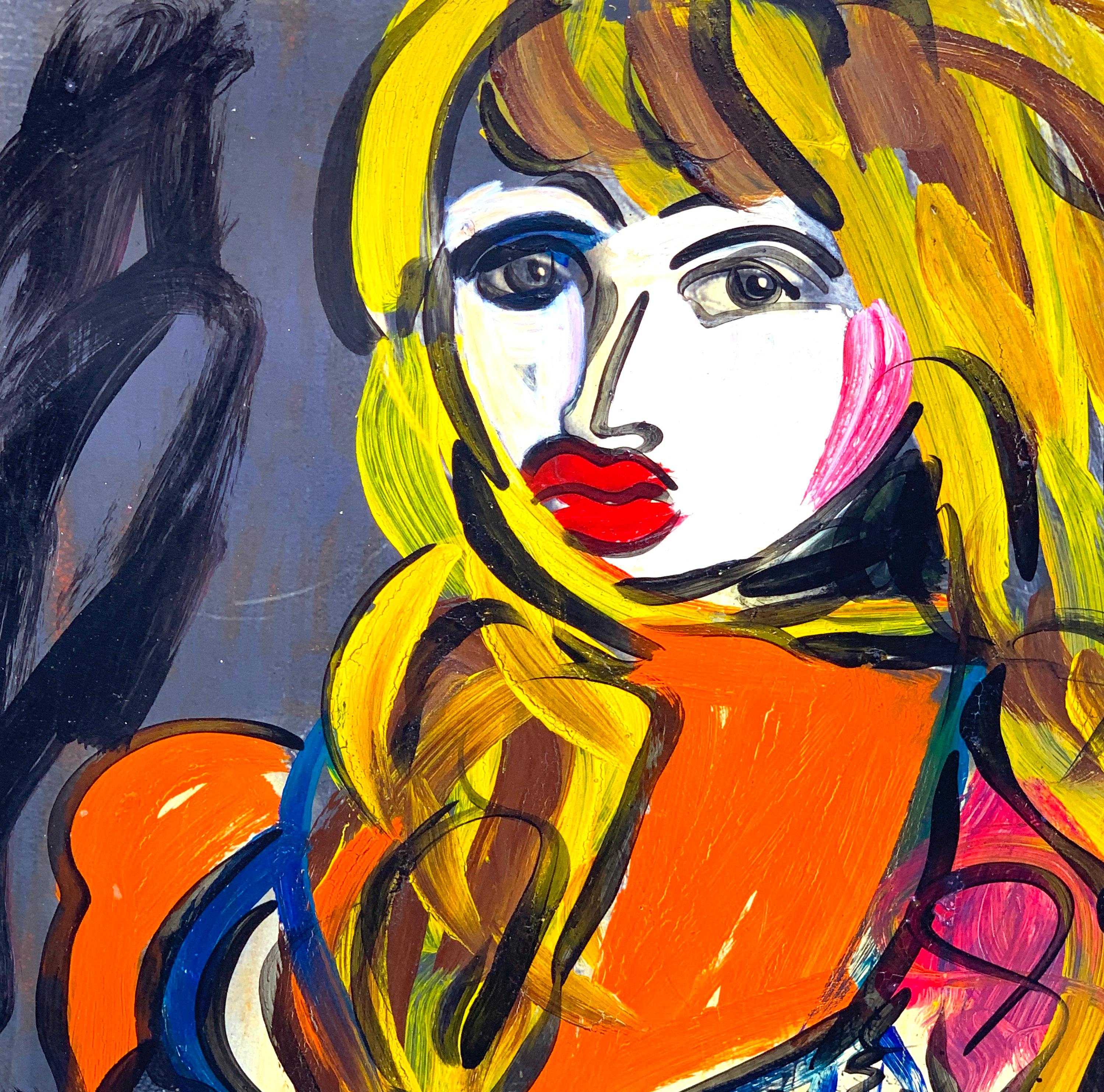 Abstraktes abstraktes Porträt mit dem Titel „Elisabeth Taylor“, Peter Keil, Berlin, 1995 (Moderne)
