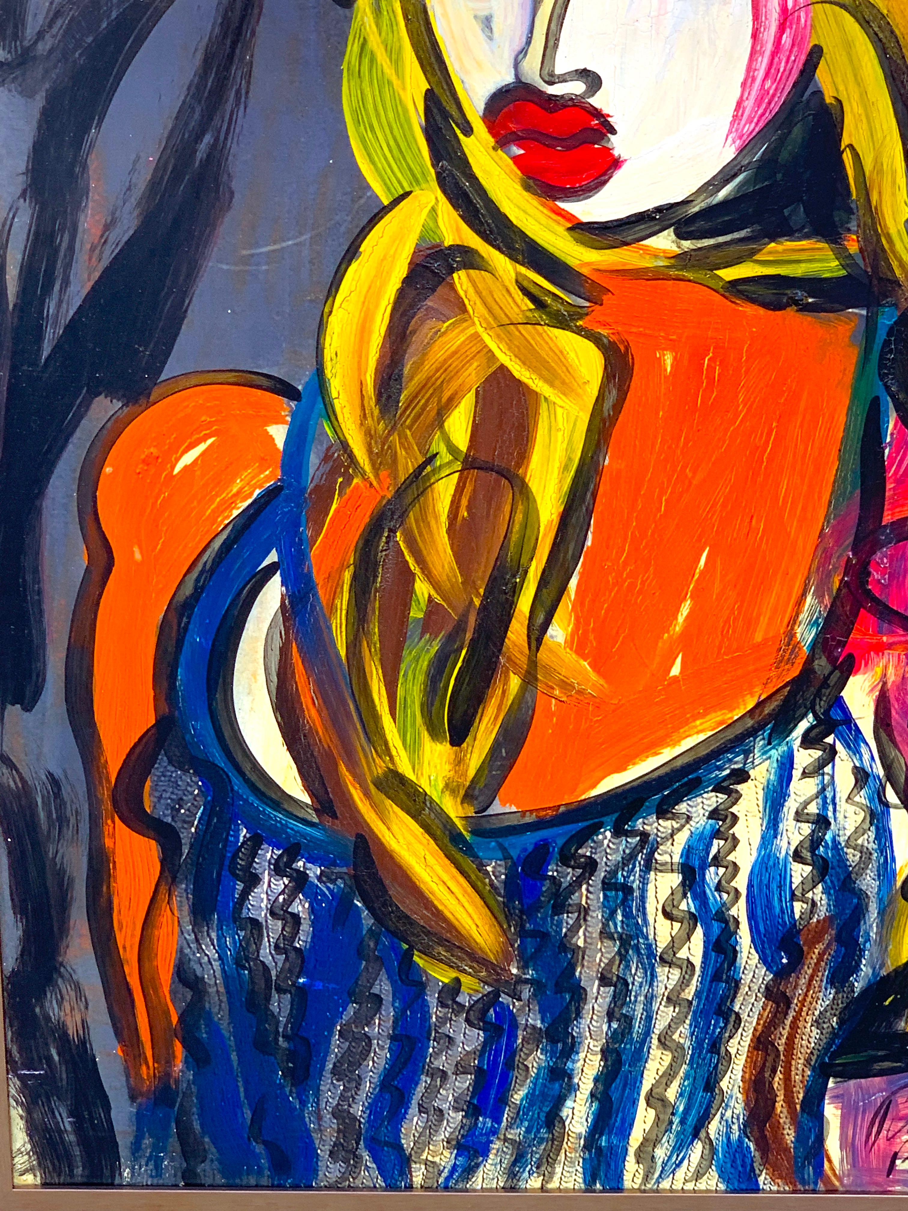 Abstraktes abstraktes Porträt mit dem Titel „Elisabeth Taylor“, Peter Keil, Berlin, 1995 im Zustand „Gut“ in West Palm Beach, FL