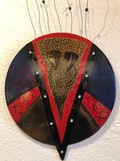 Abstract Postmodern Memphis Era Wall Glass Sculpture