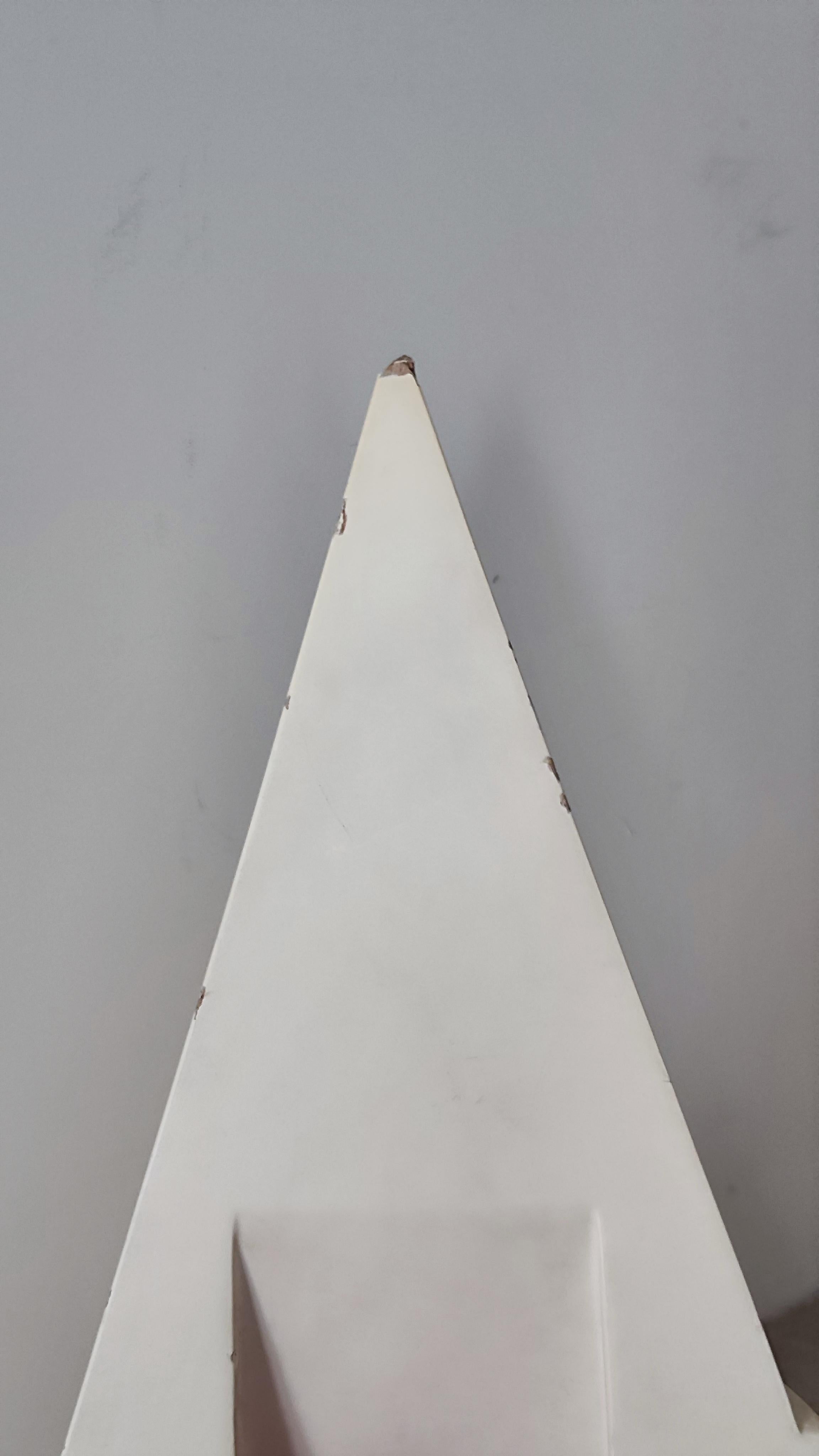Abstract post modern polychrome pyramid sculpture Memphis 1980, wood - Signed  For Sale 9