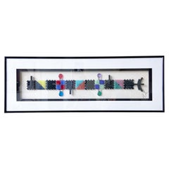 Abstract Postmodern Framed Colored Glass Art "Pathfinder Totem"