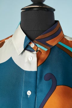 Abstract printed branded silk shirt Dolce & Gabbana