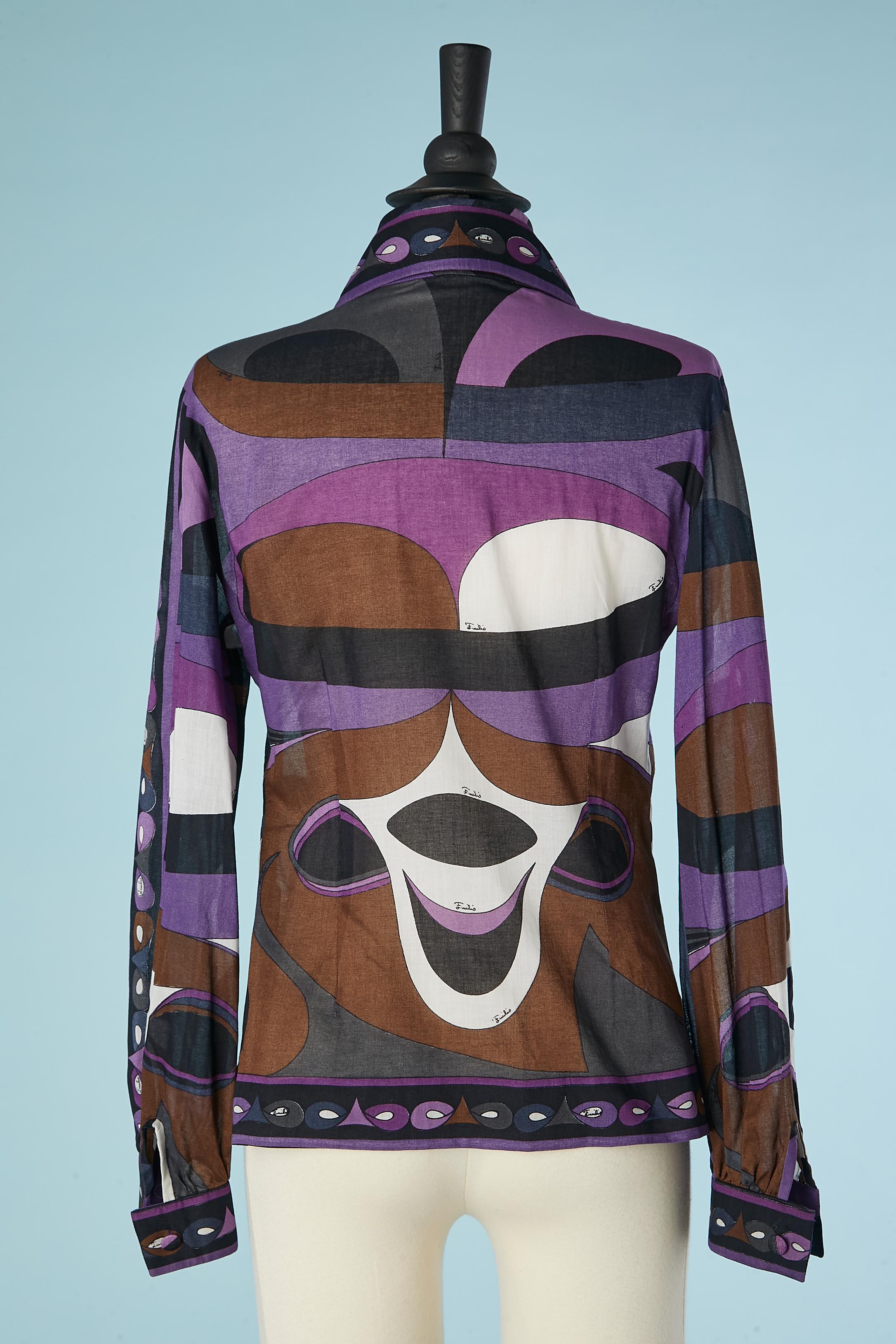 Women's Abstract printed cotton shirt Emilio Pucci  For Sale