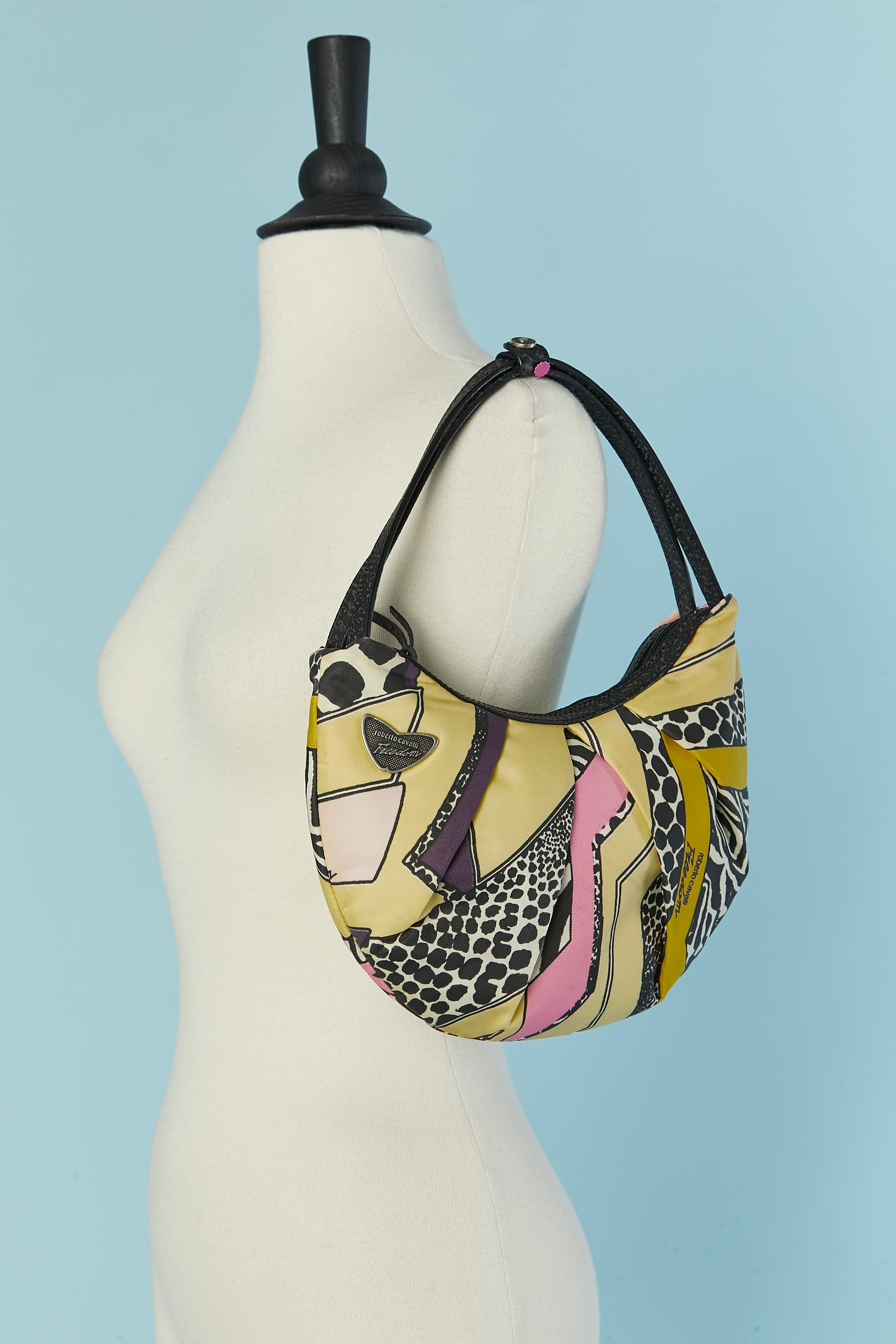 Abstract printed nylon bag with leather edge Roberto Cavalli Freedom For Sale 2