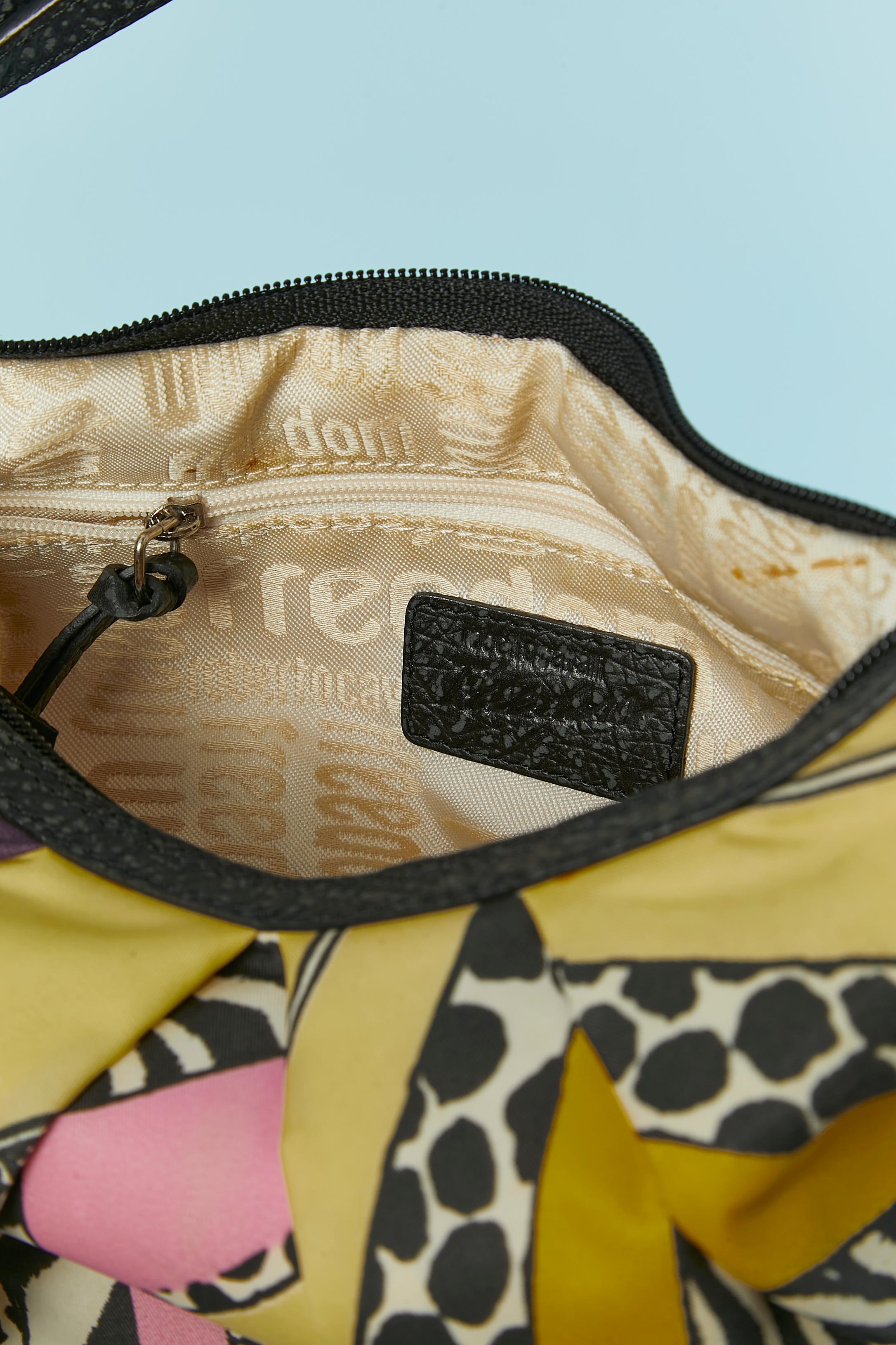 Abstract printed nylon bag with leather edge Roberto Cavalli Freedom For Sale 3