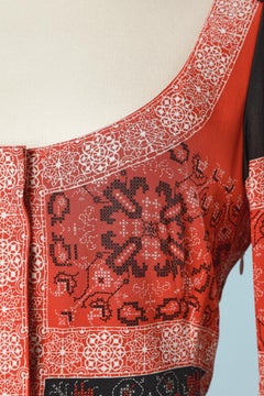 Abstract printed scarf asymmetrical silk dress Alexander Mcqueen