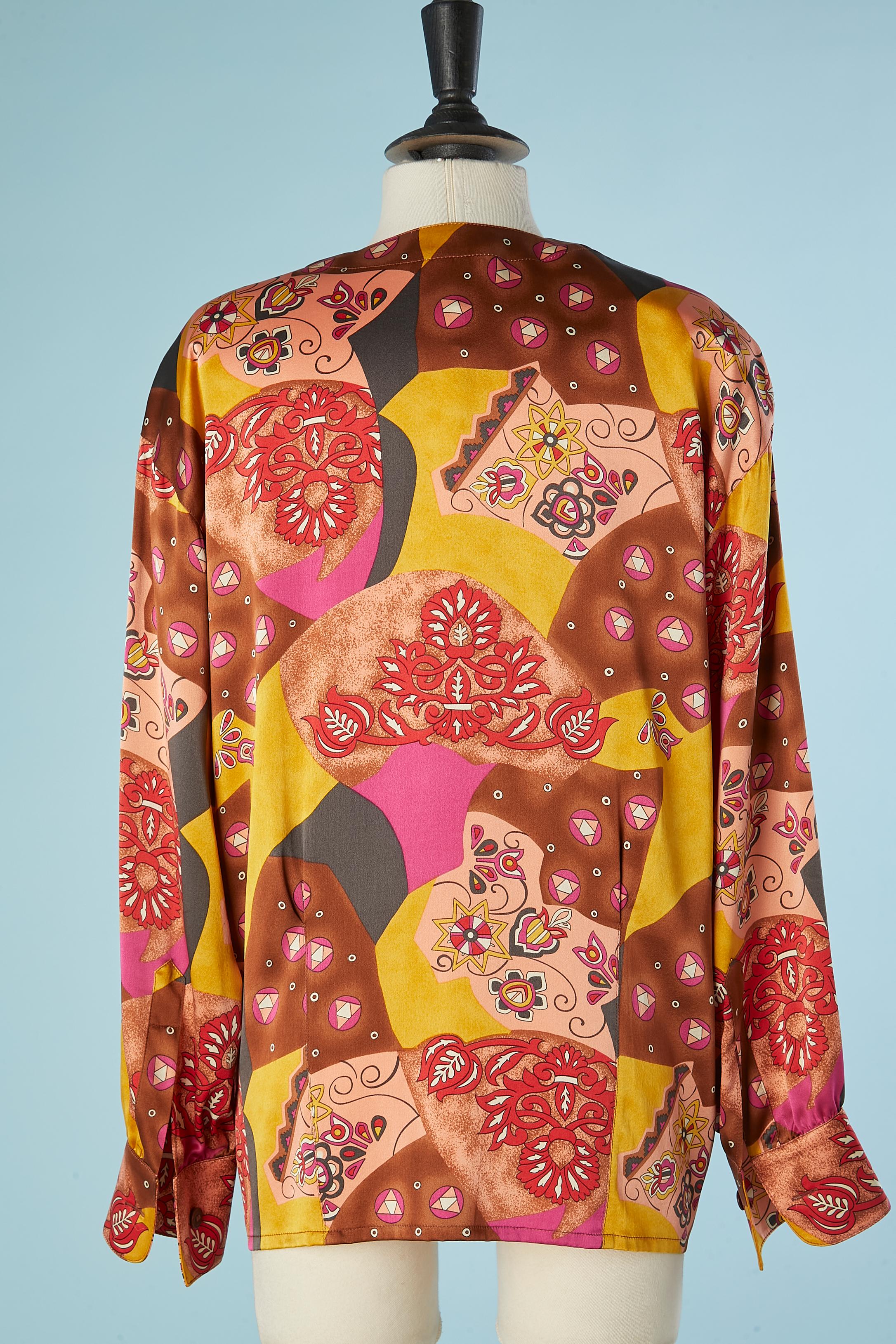 Women's Abstract printed silk shirt Escada by Margaretha Ley  For Sale