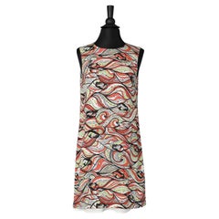 Abstract printed sleeveless silk  dress M Missoni 