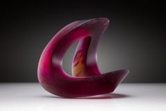 Abstract Purple Glass Sculpture, Heike Brachlow