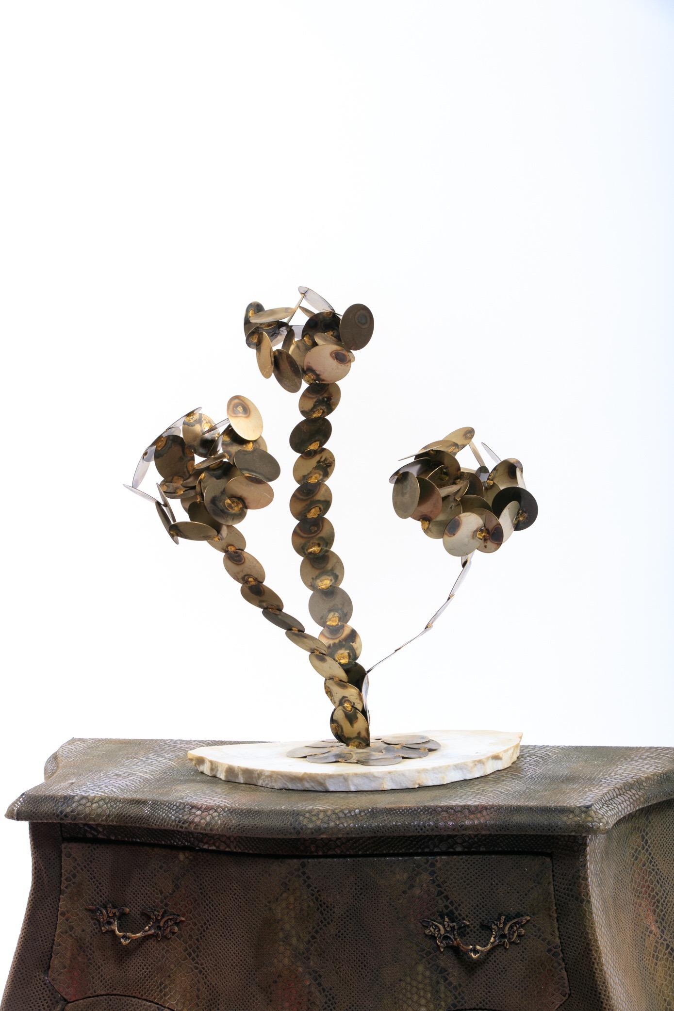 Abstract Raindrop Tree Sculpture by D. Berger circa 1970 in Brutalist Style For Sale 4