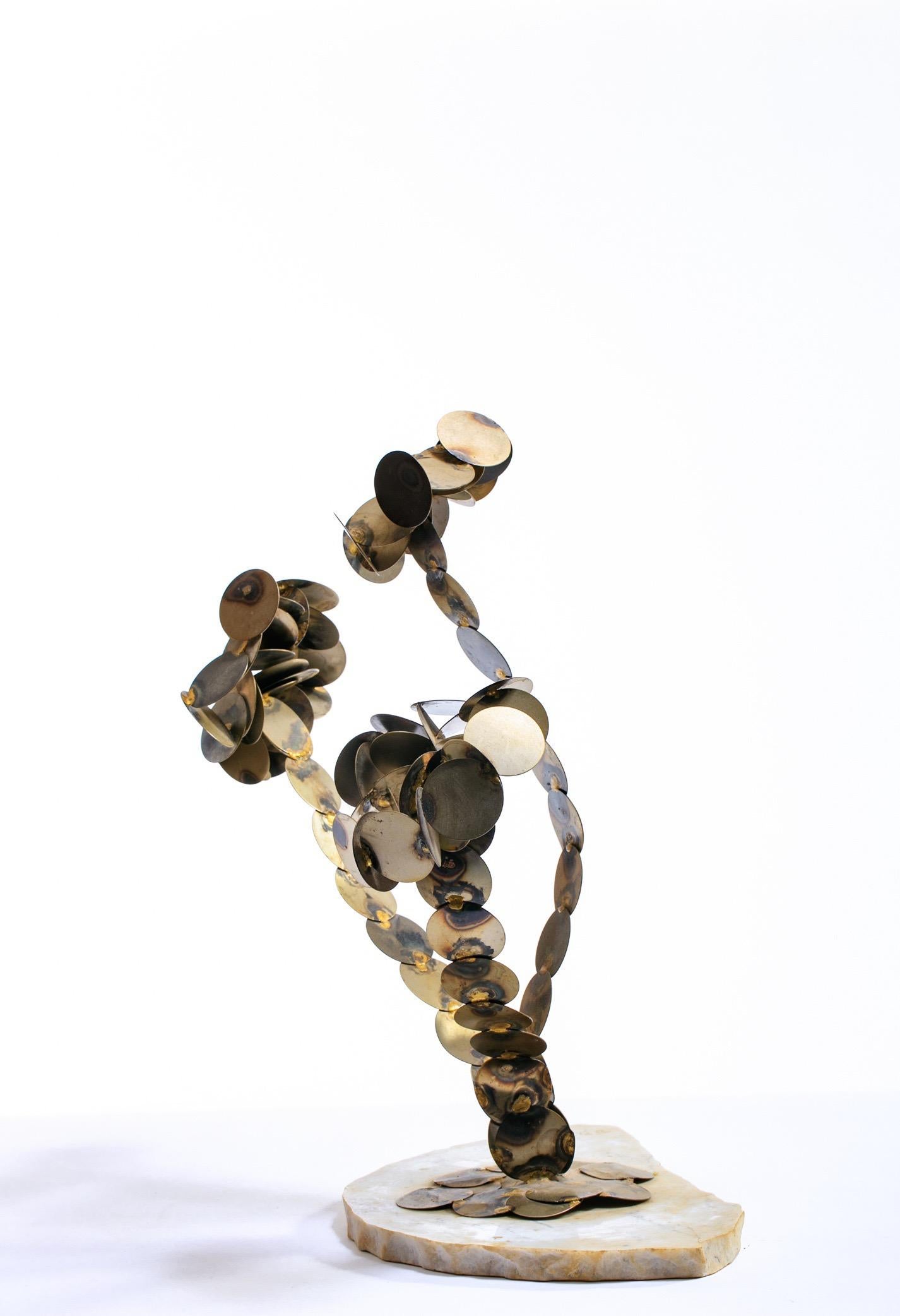 American Abstract Raindrop Tree Sculpture by D. Berger circa 1970 in Brutalist Style For Sale