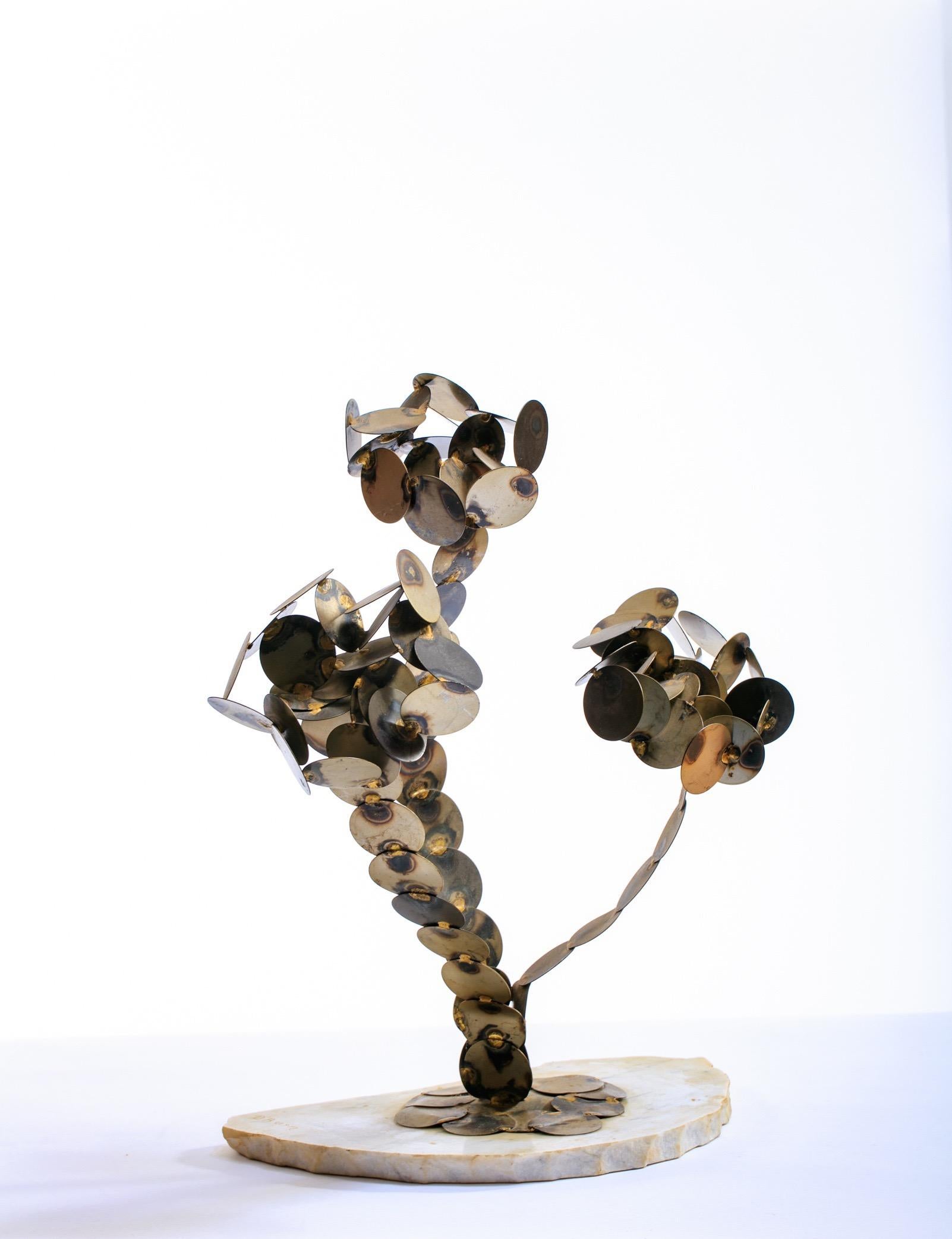 Late 20th Century Abstract Raindrop Tree Sculpture by D. Berger circa 1970 in Brutalist Style For Sale