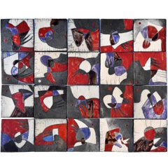 Abstract Raku Tile Panel by Recuperando Italy