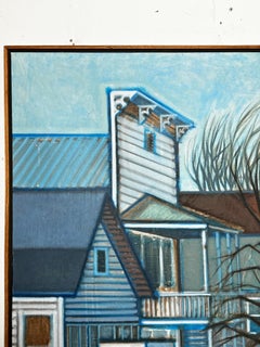 Abstract Realism Town Scape by Noted NY Artist Ed Cowley D. 1969