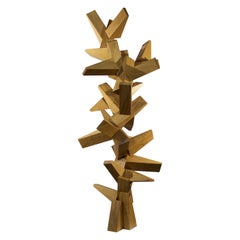 Contemporary Abstract Reclaimed Solid White Oak Wood Assemblage by Dave Lasker