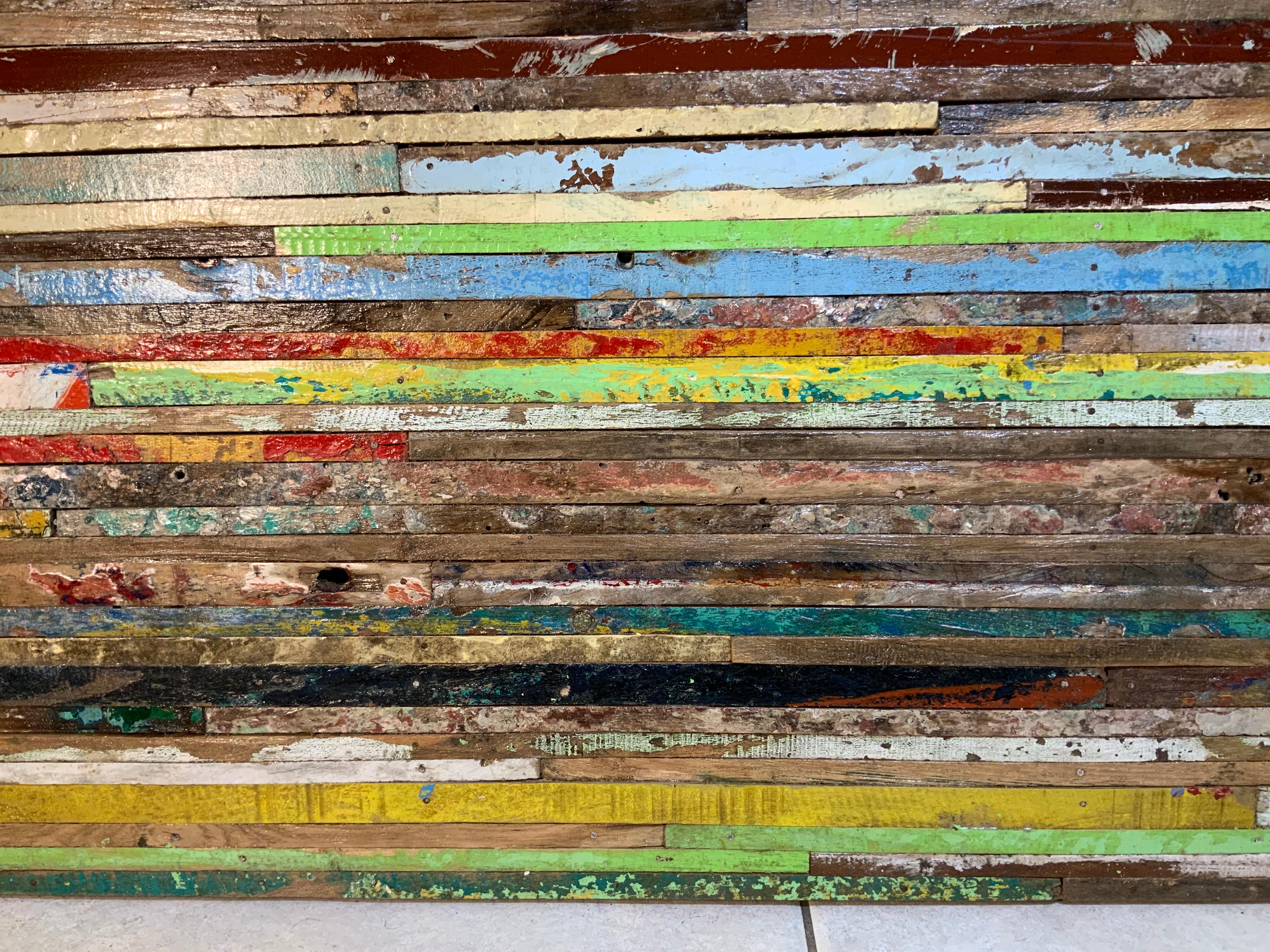 Abstract Reclaimed Wood Wall Sculpture 4