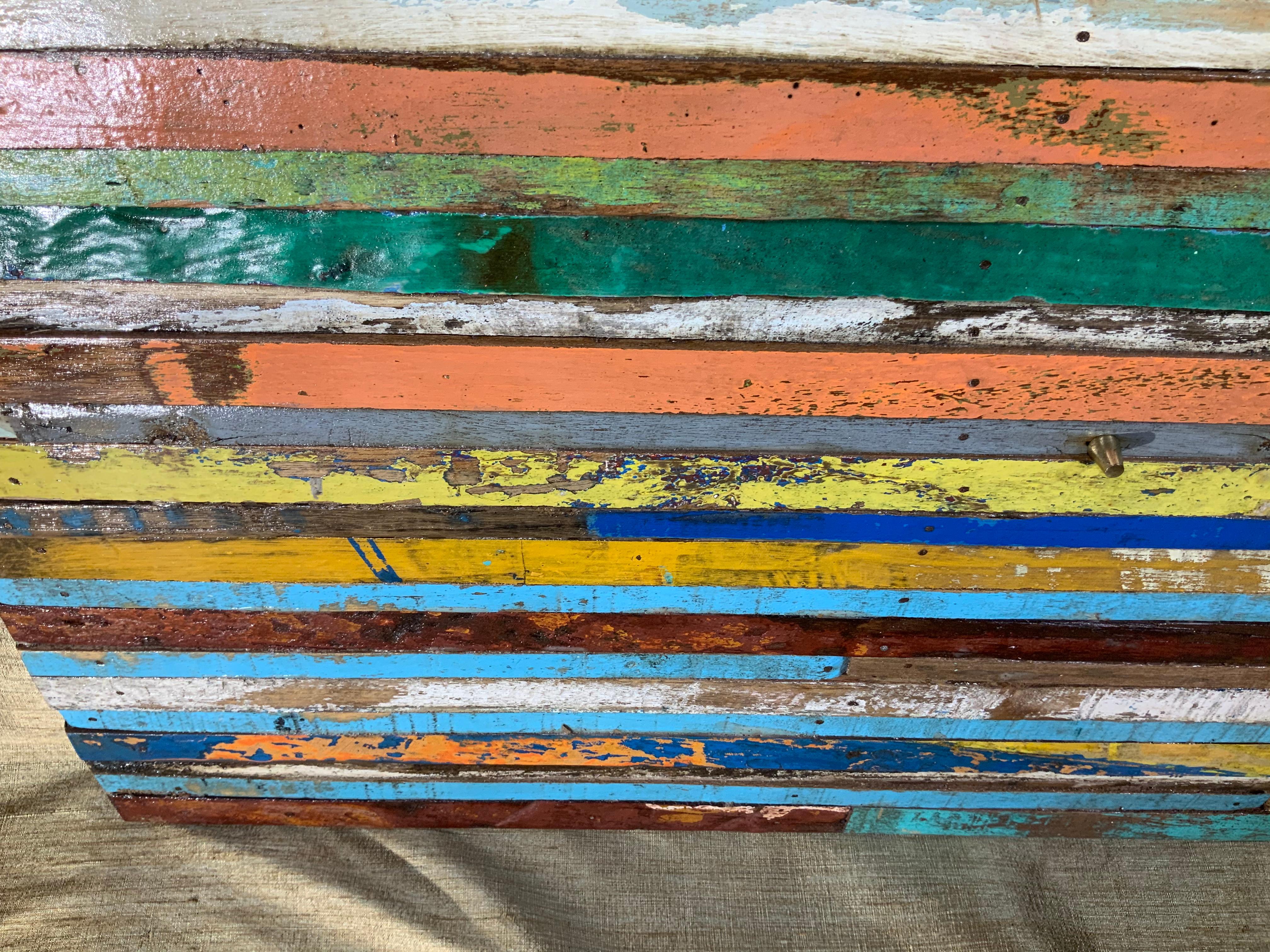 Abstract Reclaimed Wood Wall Sculpture For Sale 2
