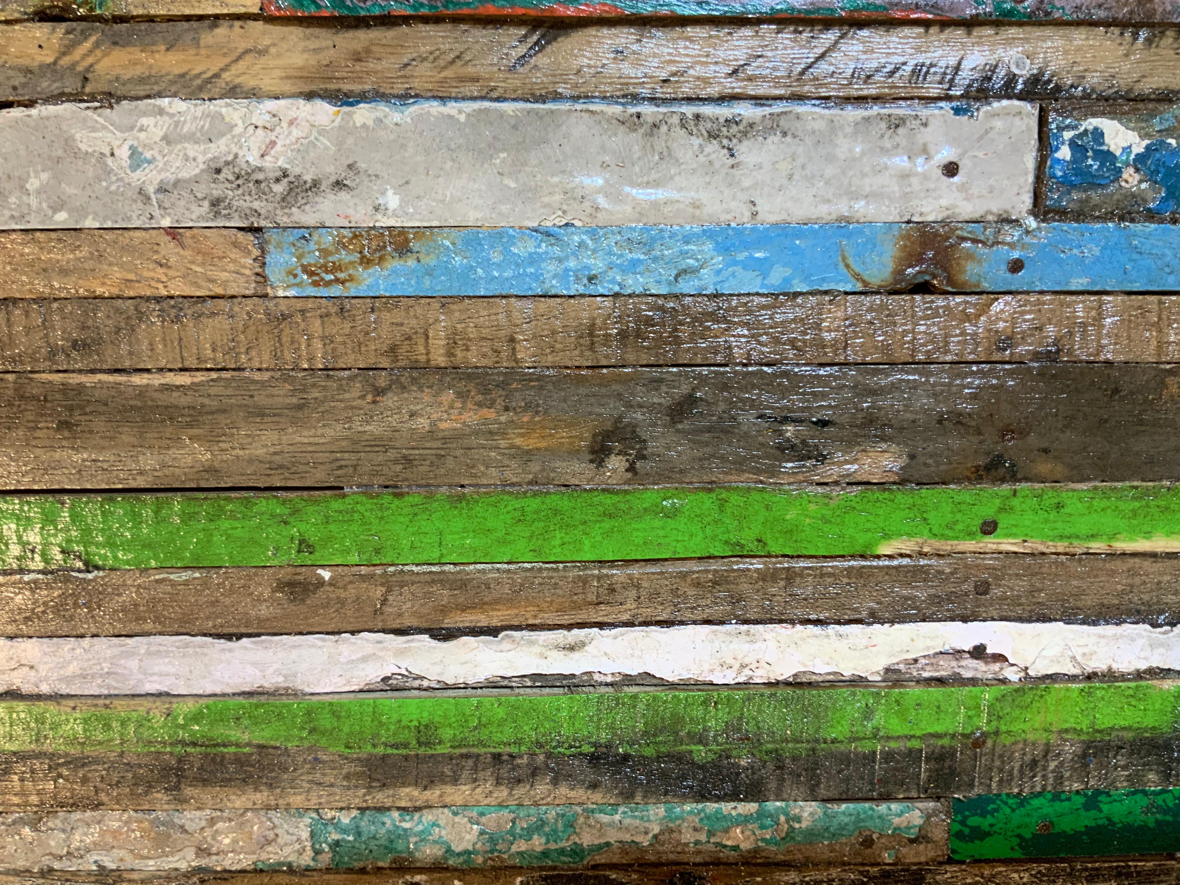 Abstract Reclaimed Wood Wall Sculpture 8