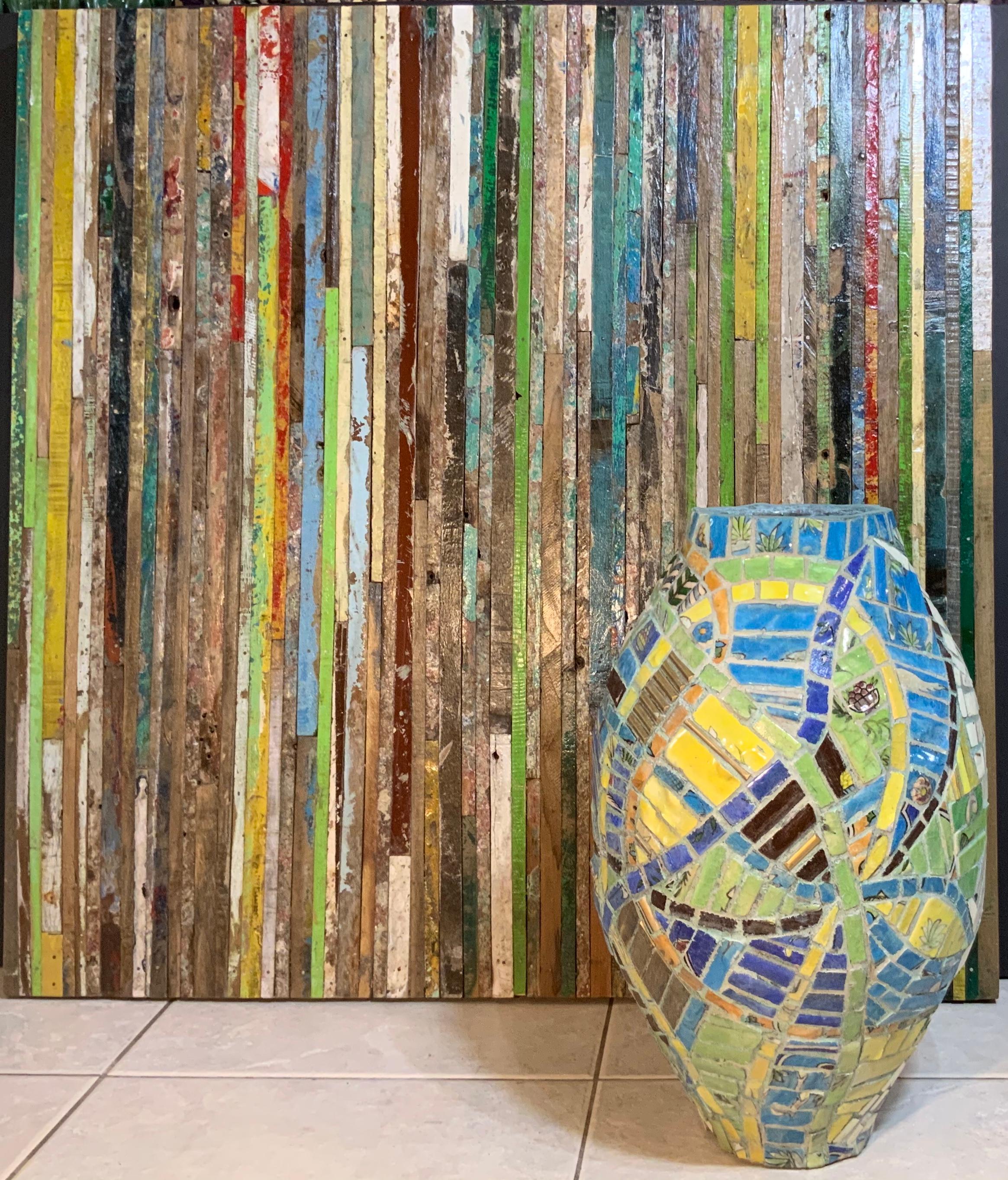 Abstract Reclaimed Wood Wall Sculpture 11