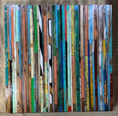 Abstract Reclaimed Wood Wall Sculpture