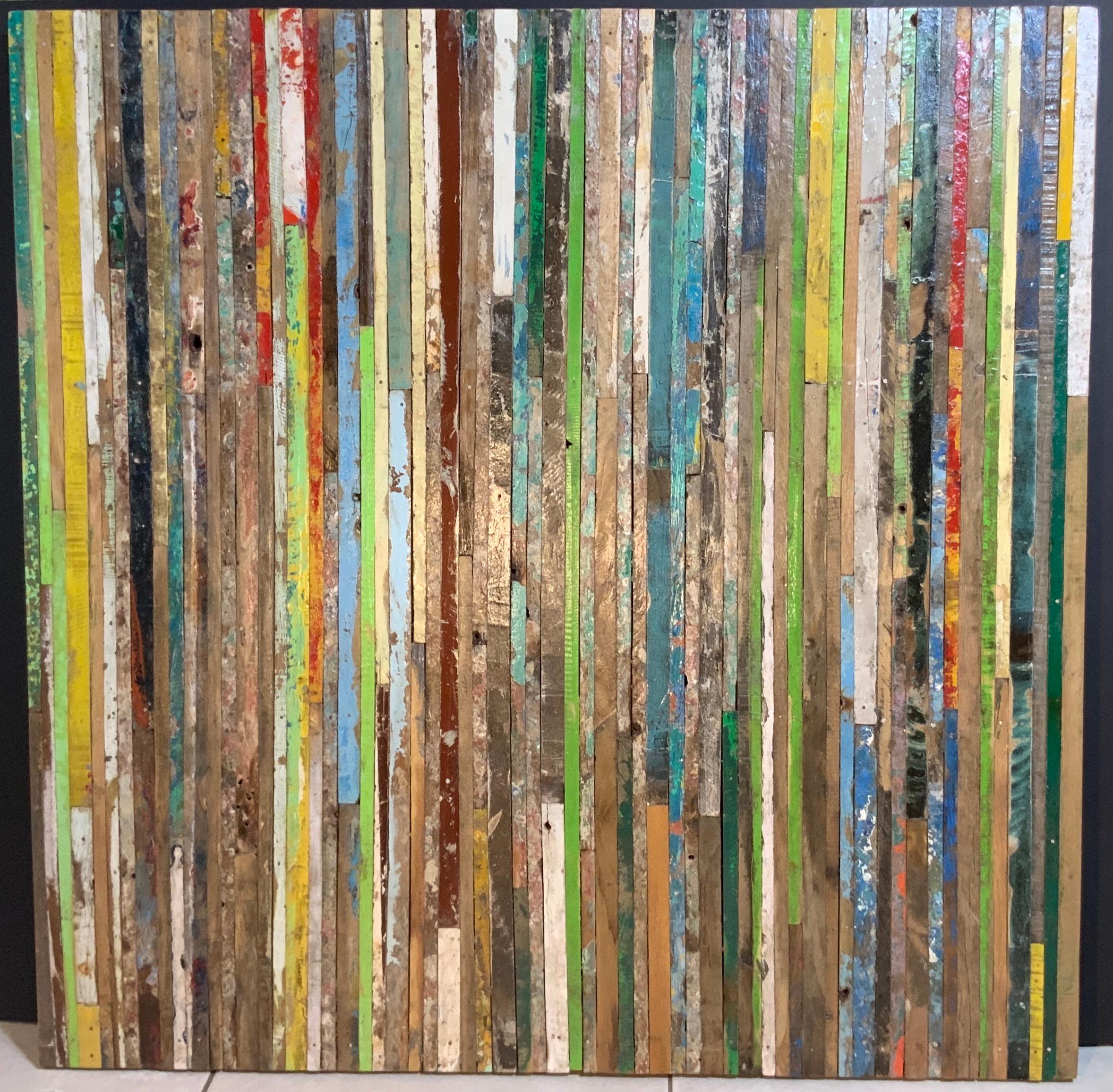 Abstract Reclaimed Wood Wall Sculpture 14