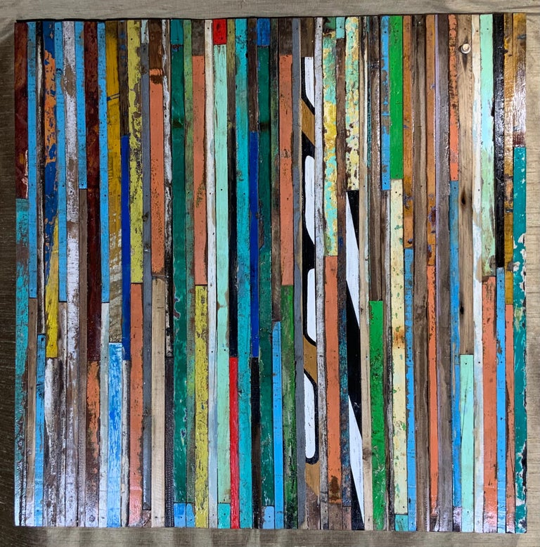 Abstract Reclaimed Wood Wall Sculpture For Sale at 1stDibs | reclaimed ...