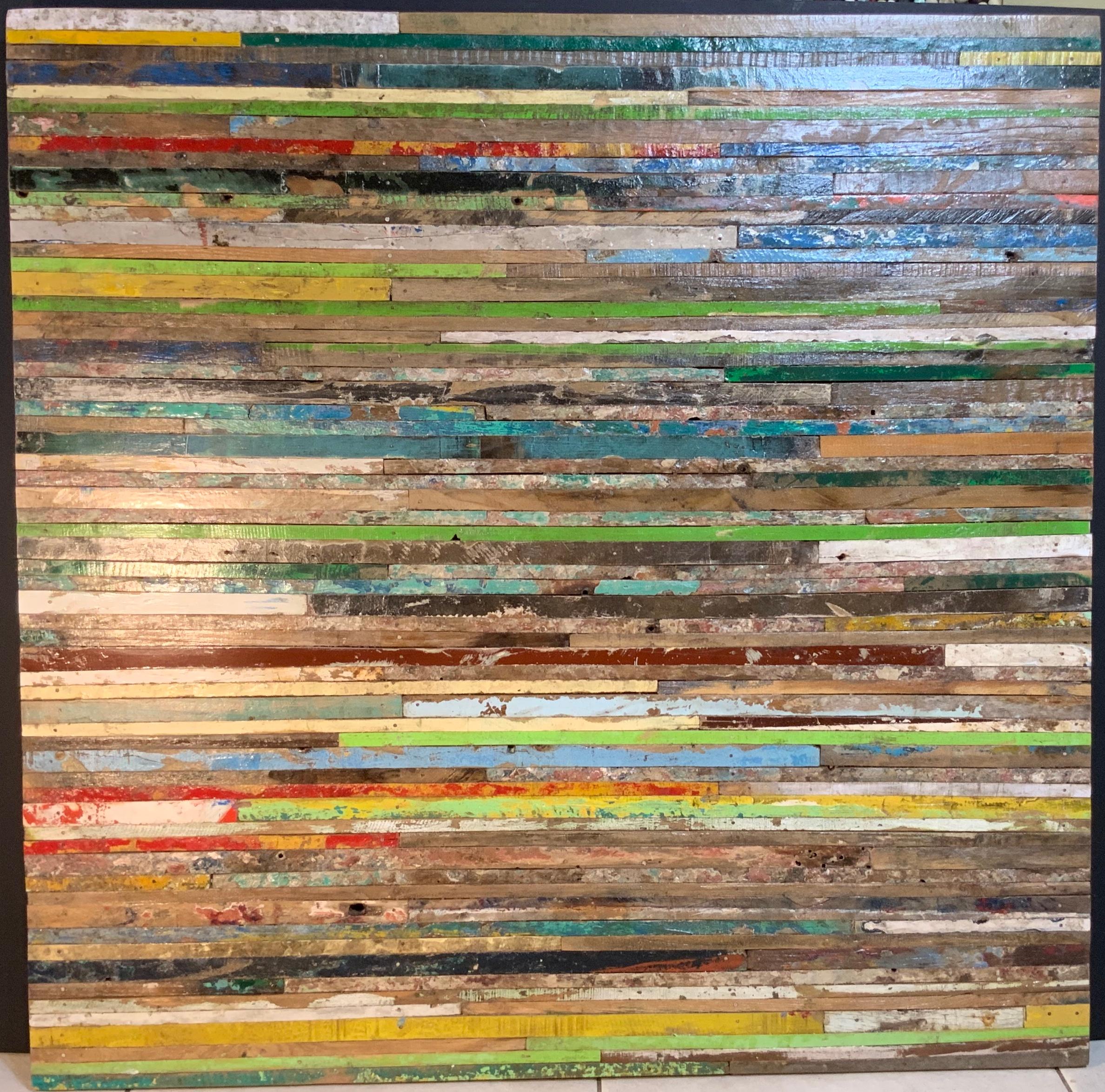 Mosaic Abstract Reclaimed Wood Wall Sculpture