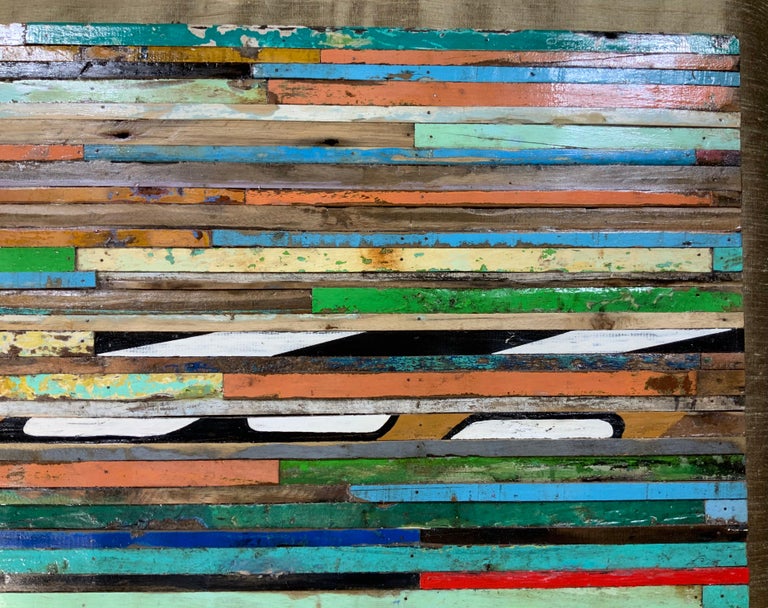 Abstract Reclaimed Wood Wall Sculpture For Sale at 1stDibs | reclaimed ...