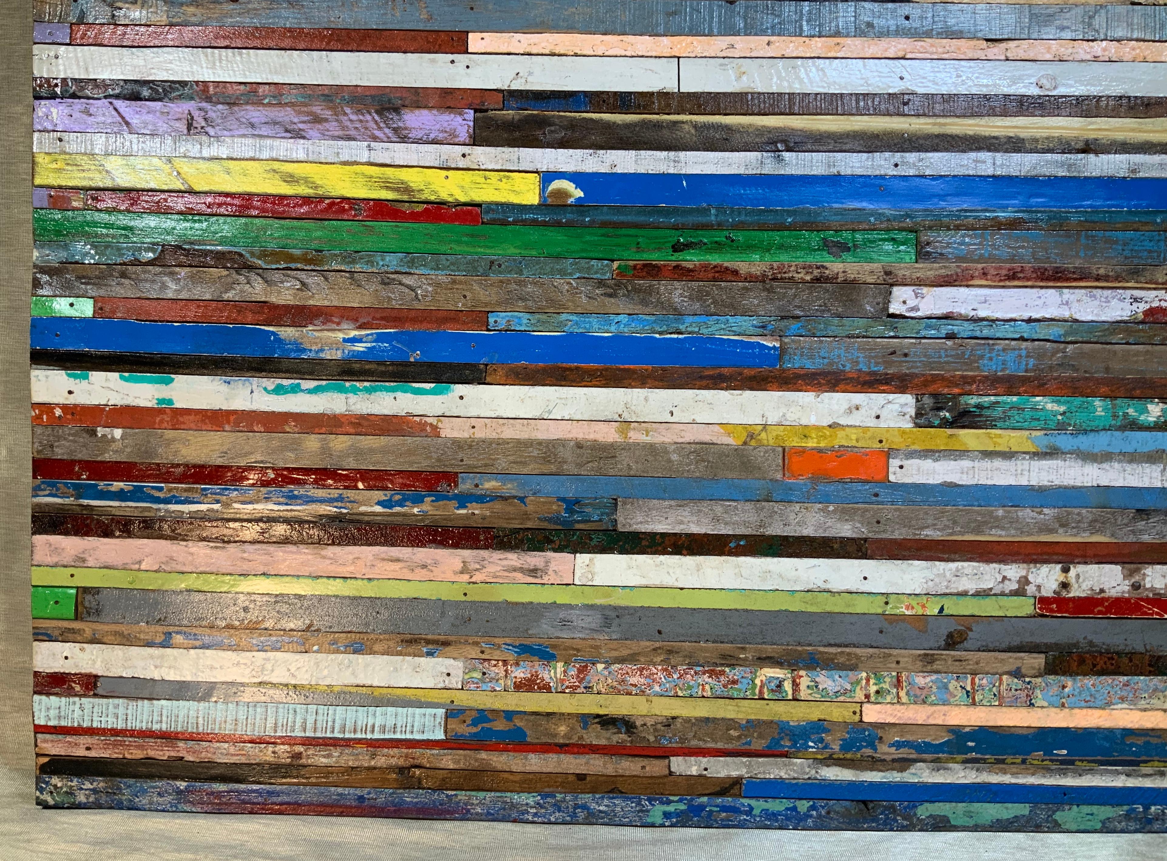Abstract Reclaimed Wood Wall Sculpture 1