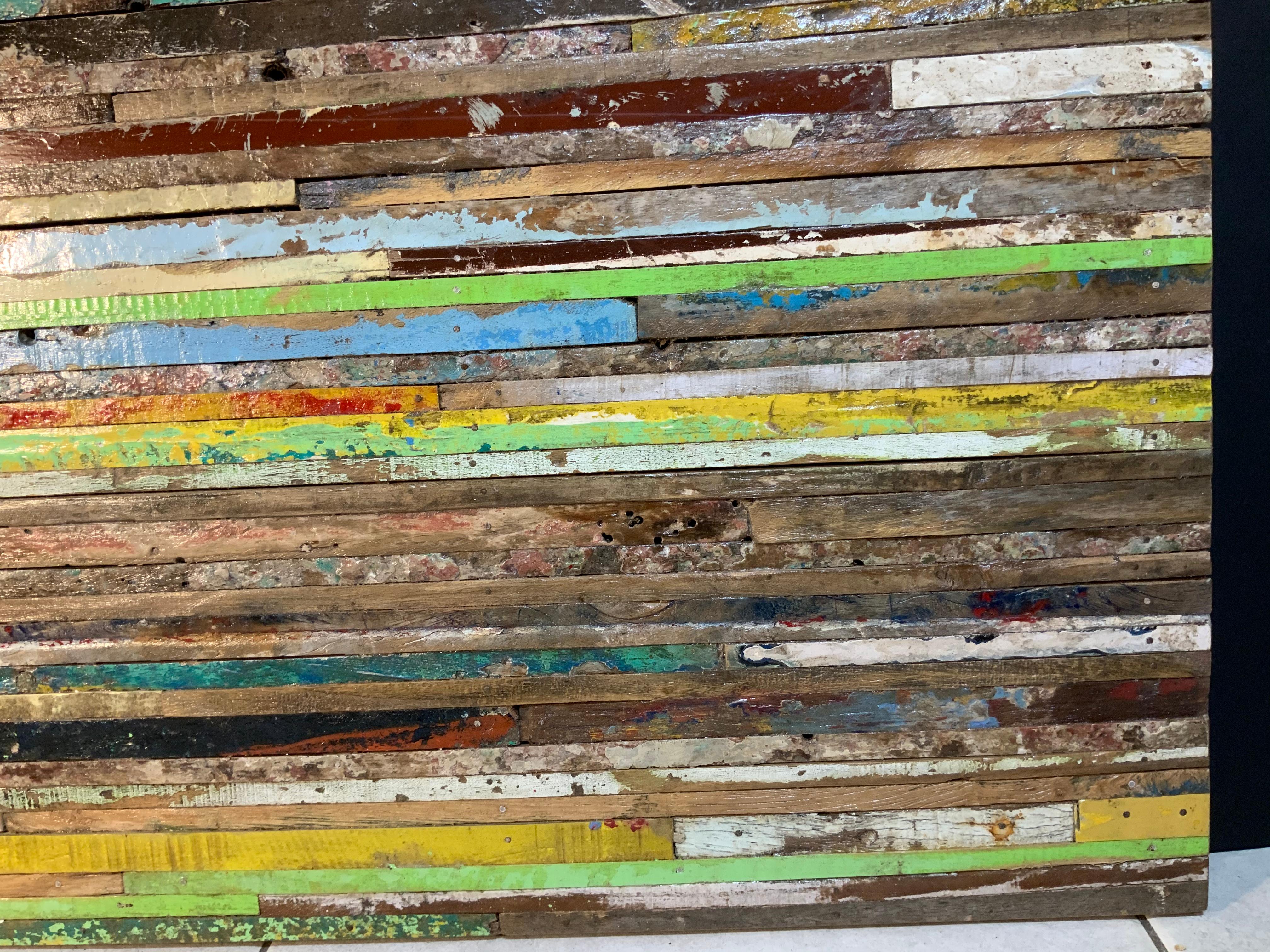 Abstract Reclaimed Wood Wall Sculpture 1