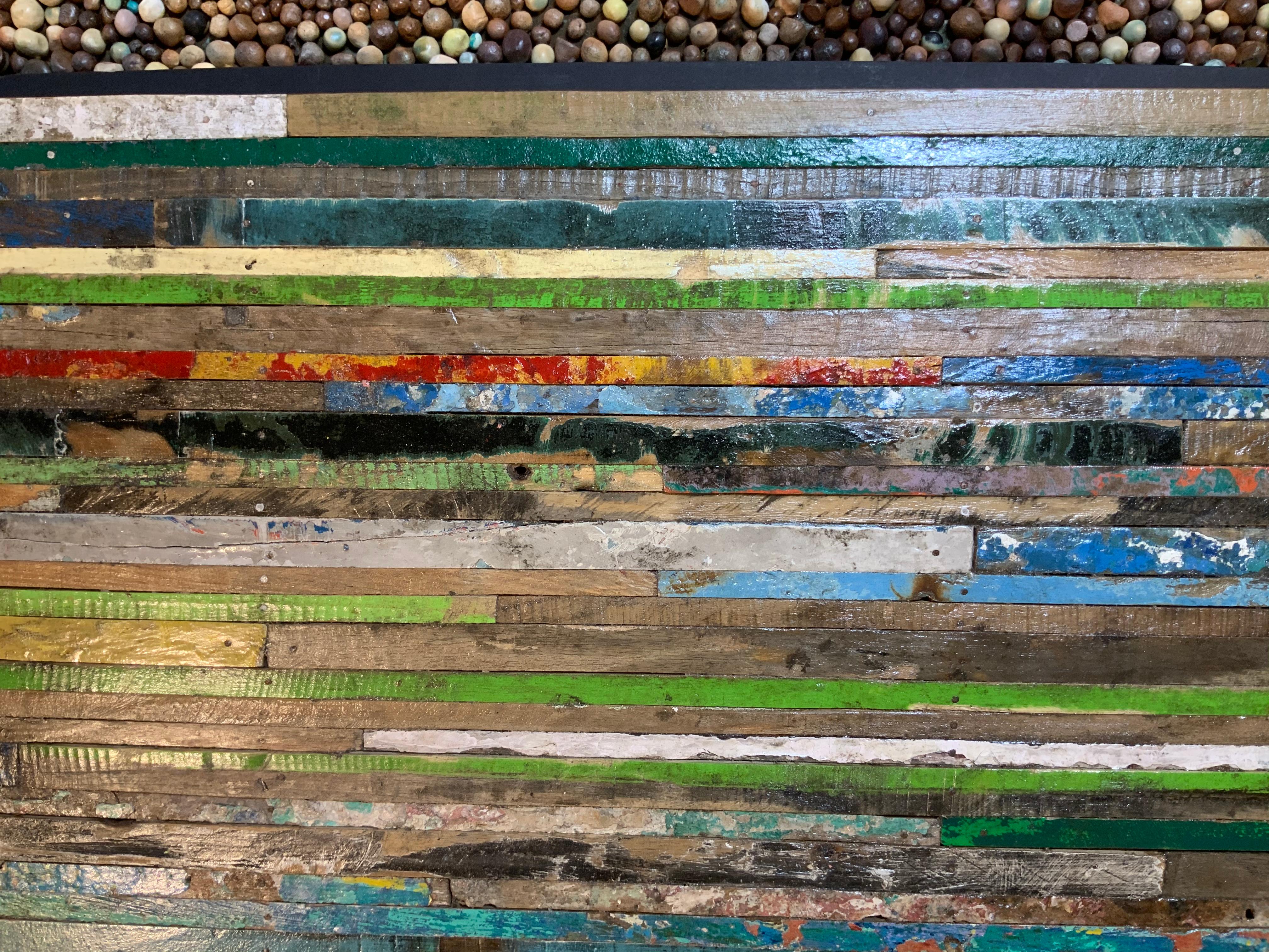 Abstract Reclaimed Wood Wall Sculpture 2