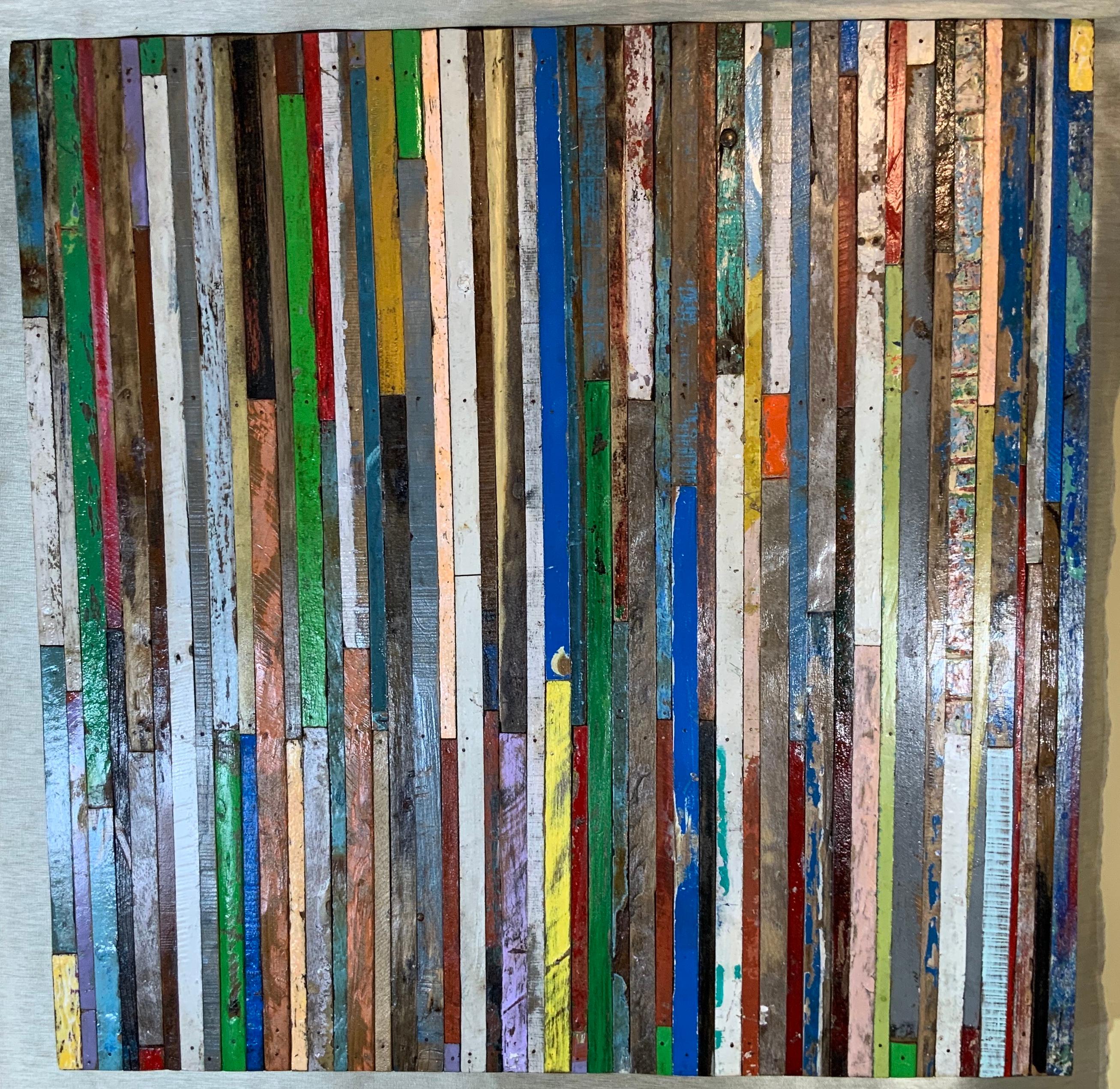Abstract Reclaimed Wood Wall Sculpture 4