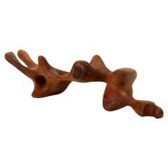 Abstract Reclining Figural Wooden Sculpture