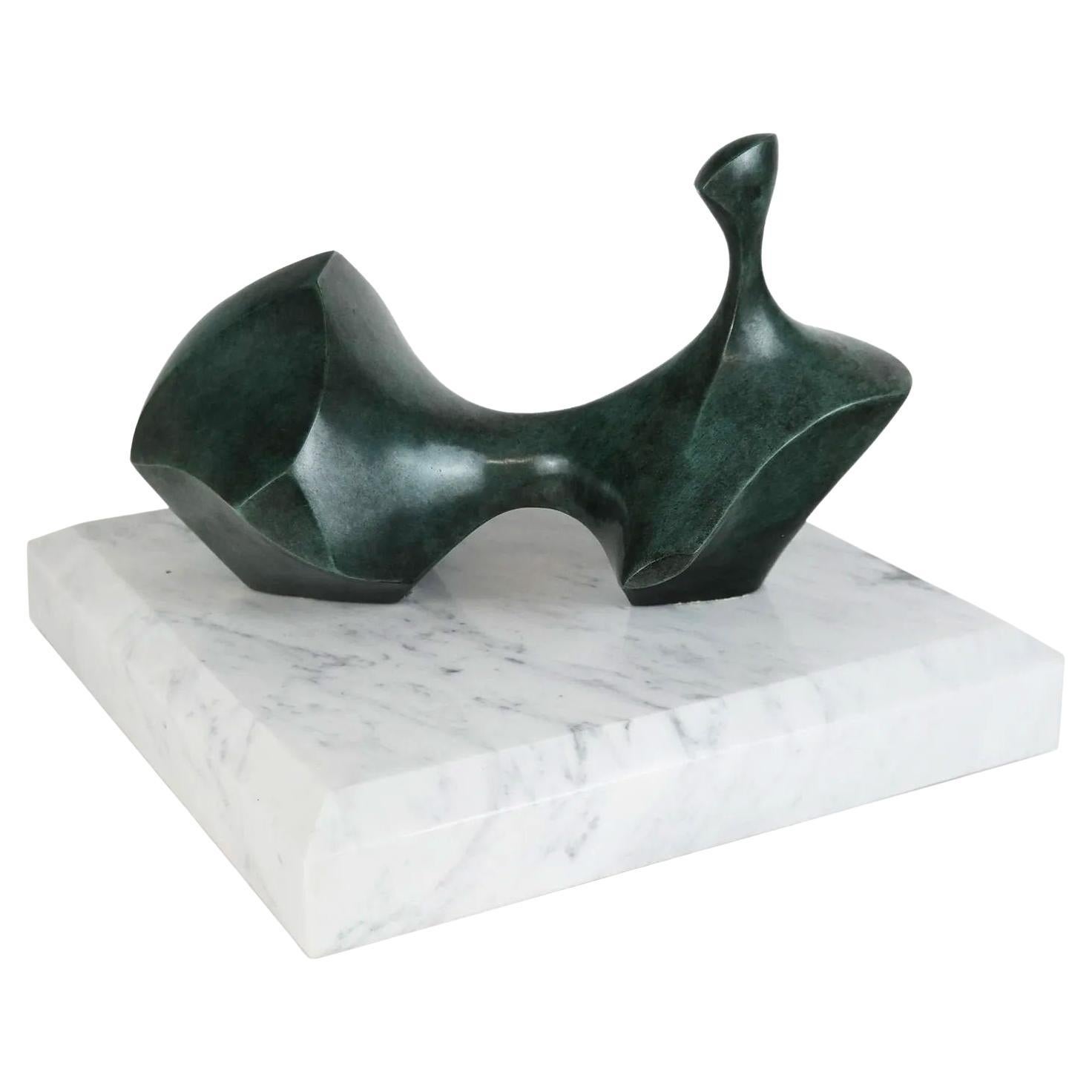 Patinated Abstract Reclining Nude Bronze Sculpture by Dick Shanley, 1 of 7
