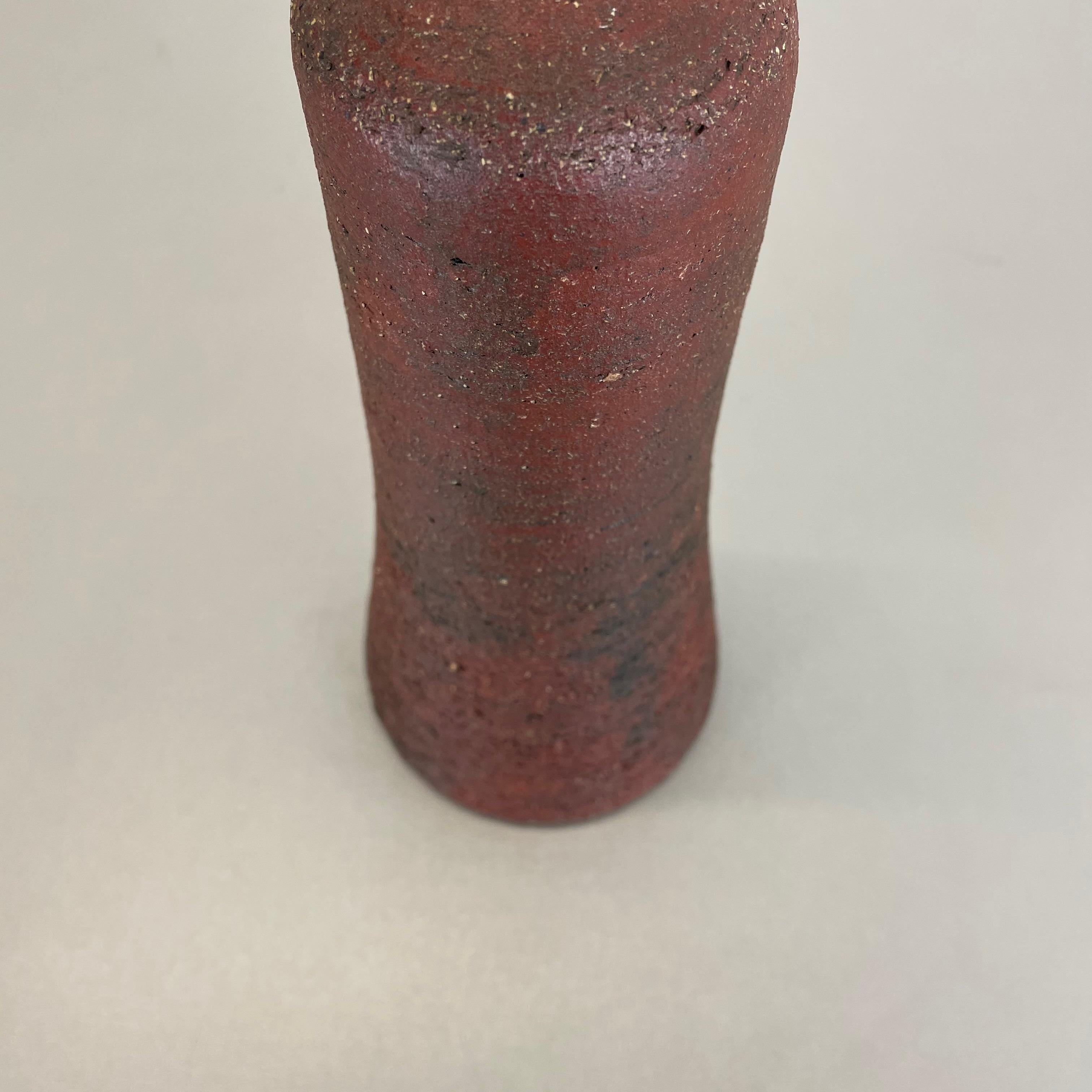 Abstract red Ceramic Studio Pottery Vase by Gerhard Liebenthron, Germany, 1970s For Sale 7