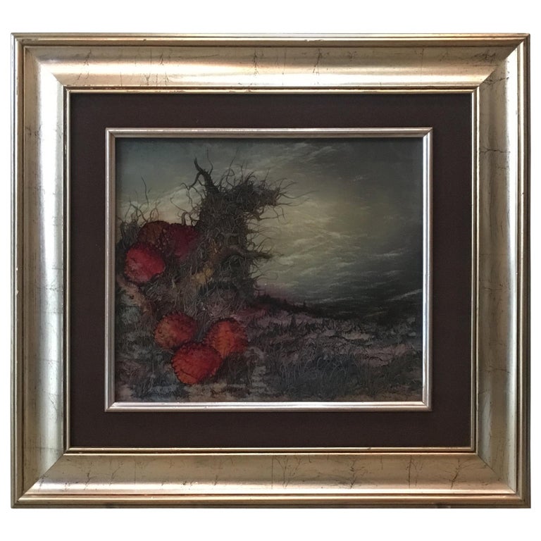 Surrealist Painting On Reverse Glass By Ico Kovacic For Sale At