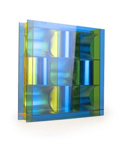 Abstrakte modulare Skulptur aus Metall und Acryl von Miguel Ángel Vidal, umkehrbar