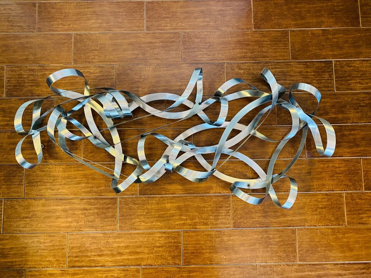 Aluminum Abstract Ribbon Sculpture by Curtis Jere