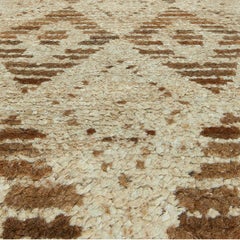 Abstract Rug in Beige, Brown and Tan "Dune Ledger" by Doris Leslie Blau