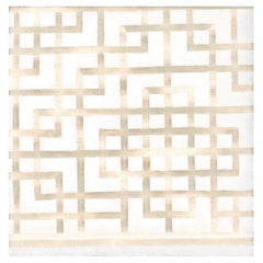 Tappeto astratto nei toni del beige e del marrone scuro “Mazeline” di Doris Leslie Blau