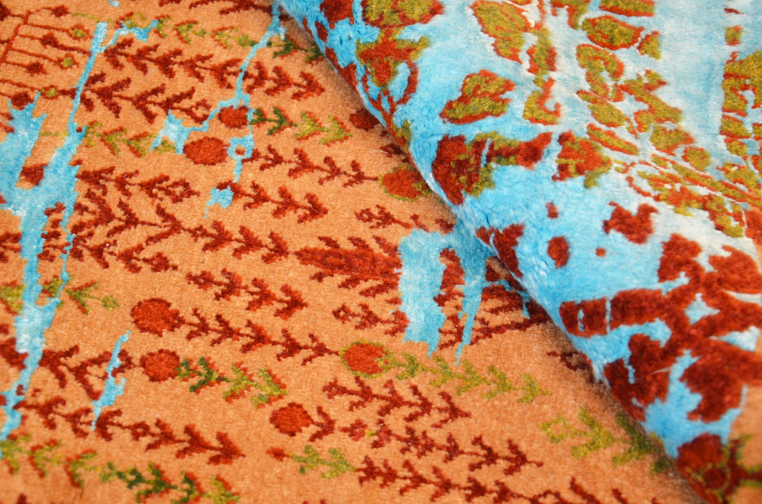Abstract Rug. Persian Bidjar. Wool and Silk Design. 2.55 x 1.55 m. For Sale 1