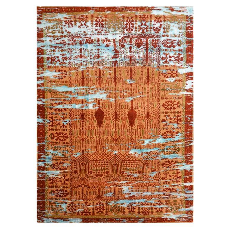 Abstract Rug. Persian Bidjar. Wool and Silk Design. 2.55 x 1.55 m. For Sale