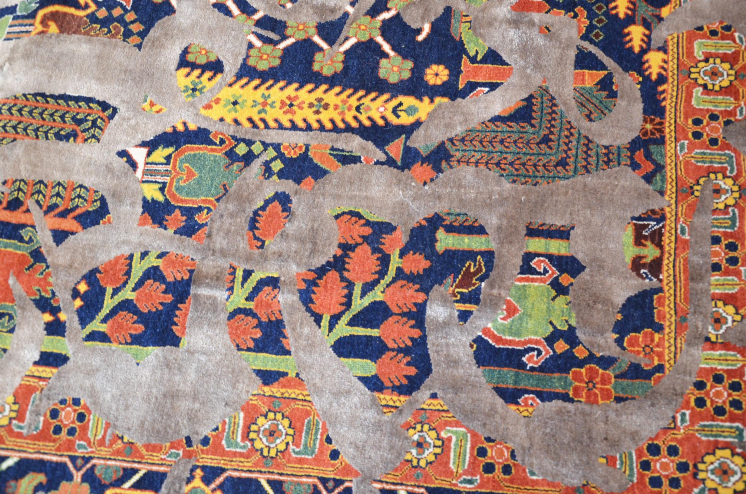 Abstract Rug. Persian Bidjar. Wool and Silk Design. 2.65 x 1.70 m. In New Condition For Sale In MADRID, ES