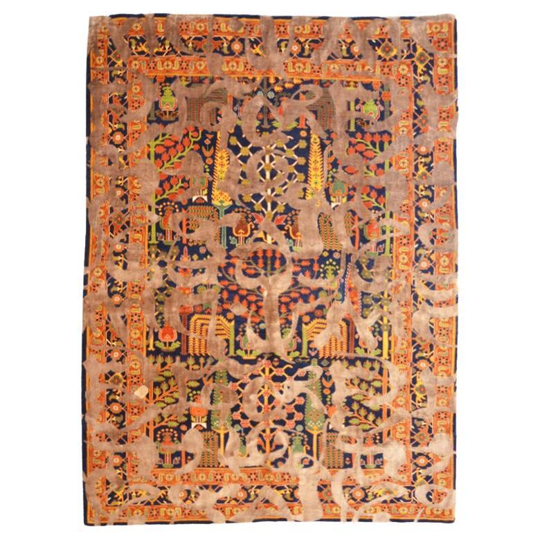 Tapis abstrait. Bidjar persan. Design en laine et soie. 2,65 x 1,70 m