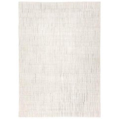 Abstract Rug, White and Gray Design