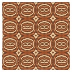 Abstract Rug with Concentric Oval Motifs "Orbital Cadence" by Doris Leslie Blau
