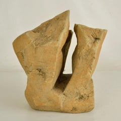 Abstract Sand Color Ceramic Rock Sculpture by Bryan Blow