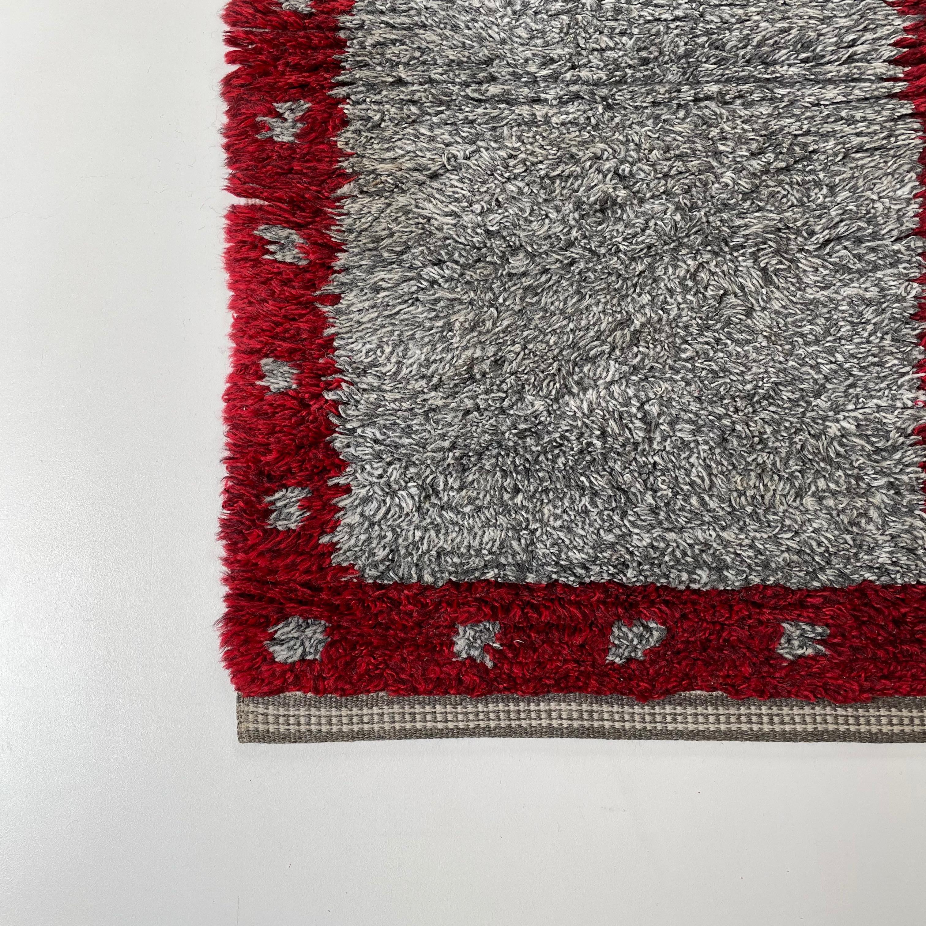 Tapis Rya scandinave abstrait à poils hauts, Suède, années 1960 Bon état - En vente à Kirchlengern, DE