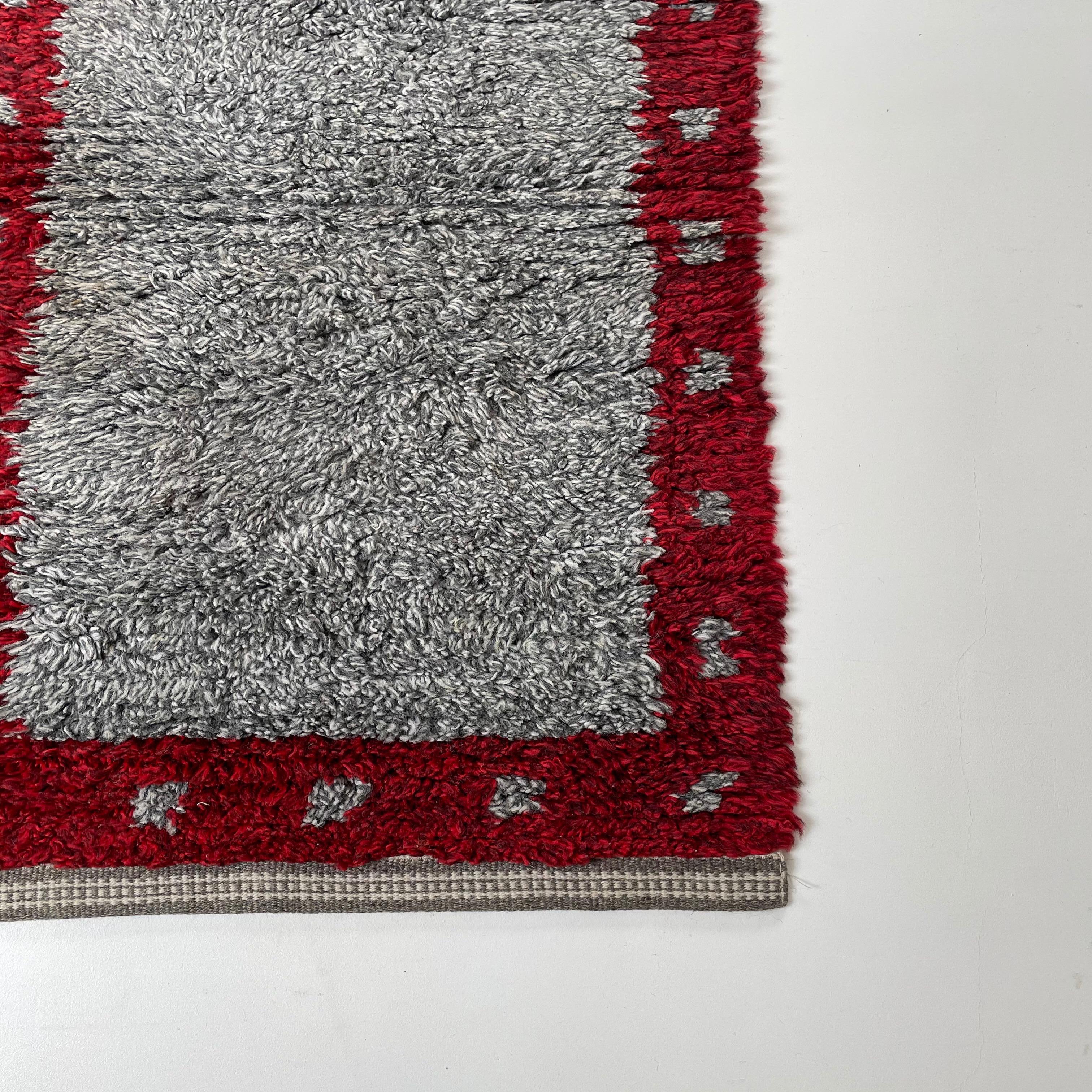 Tapis Rya scandinave abstrait à poils hauts, Suède, années 1960 en vente 1